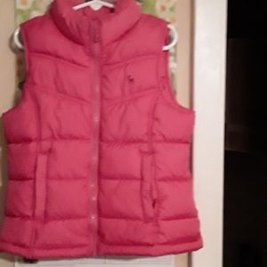 Pink puffy vest